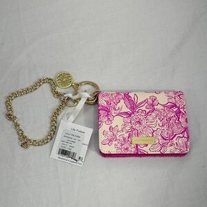 NWT Lilly Pulitzer Snap Credit Card ID Case Unforgettable Pink Wallet Wristlet